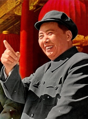 红色伟人毛主席画像客厅加厚背胶伟人海报相片北京城门挂画装饰画