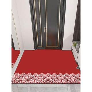 YMD12023红门色地垫入户门垫可裁擦洗pvc地毯进门口可剪皮玄关革