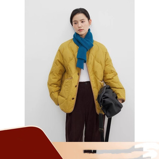 今年流行轻盈保暖90鹅绒 绗缝菱格显瘦 秋冬女复古短款羽绒服外套