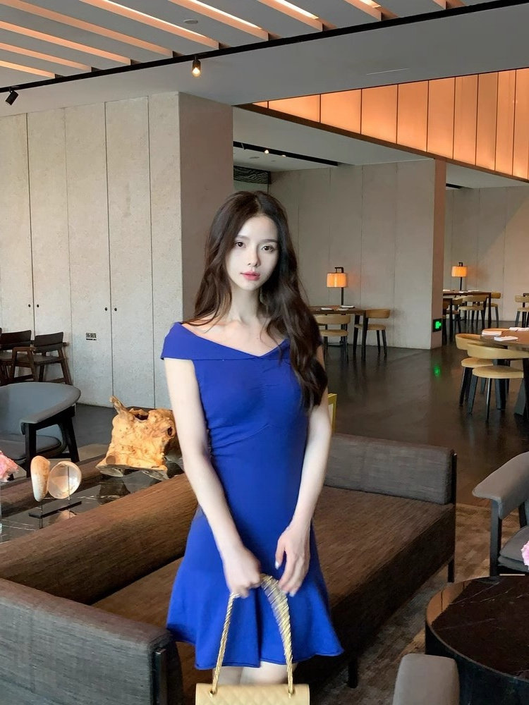 2024夏新款偏心原创 复古高干女主氛围 露肩羊毛针织鱼尾连衣短裙,女装/女士精品,礼服/晚装,淘宝优惠券,粉丝福利购,淘宝优惠卷