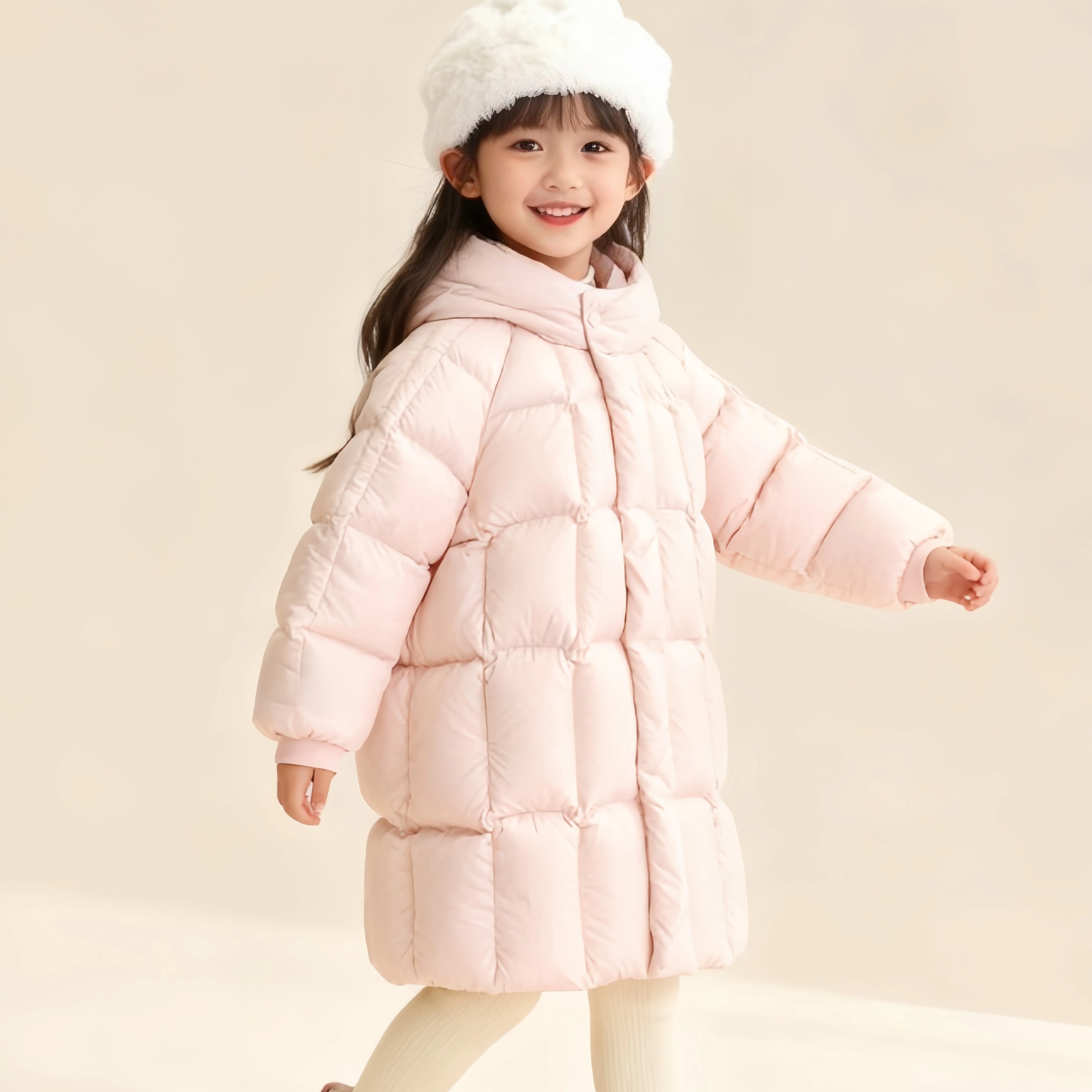 儿童羽绒服中长款加厚2025冬新款男女童中大童洋气保暖连帽外套潮