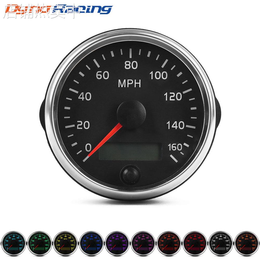 汽车改装85mm车速表里程表 LCD仪表 160MPH/H 汽车时速表