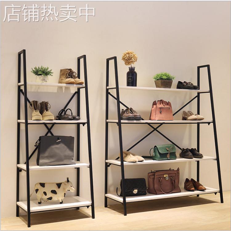 铁艺货架服装店鞋架包包置物架陈列货架鞋店展示架鞋包柜多层复古