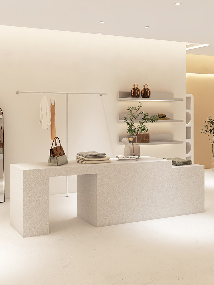服装店中岛台饰品柜展示架桌子鞋包中间摆放展示台黑色流水台