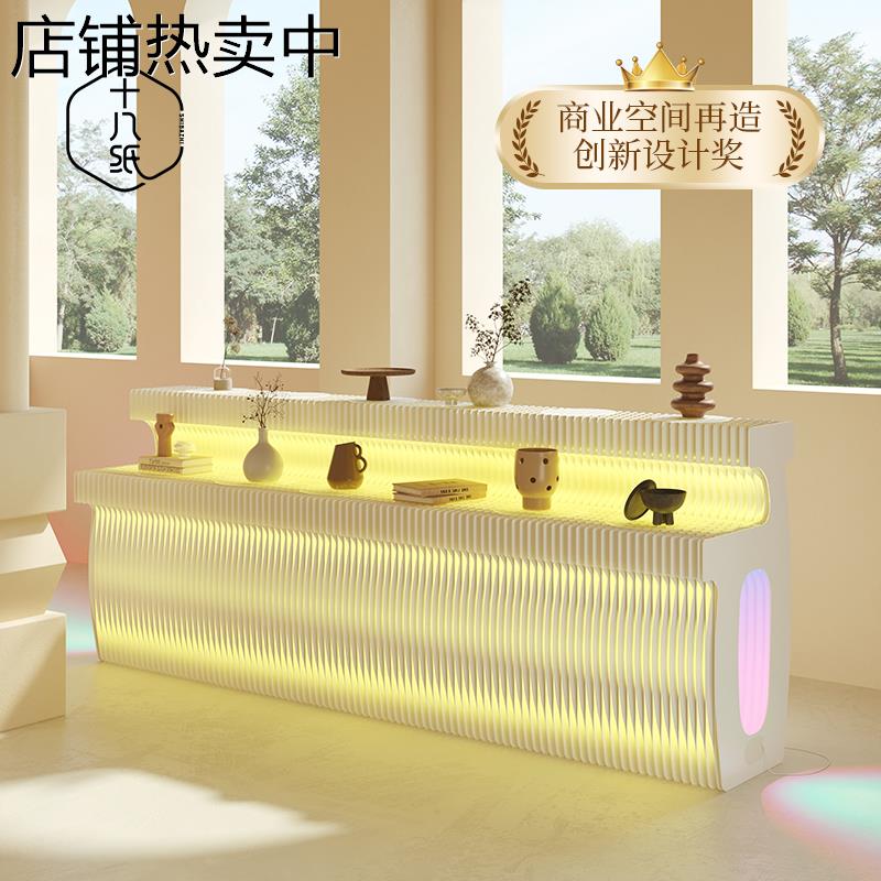 展架中岛展示台装饰展示柜商用可折叠移动展台门店适用彩陶