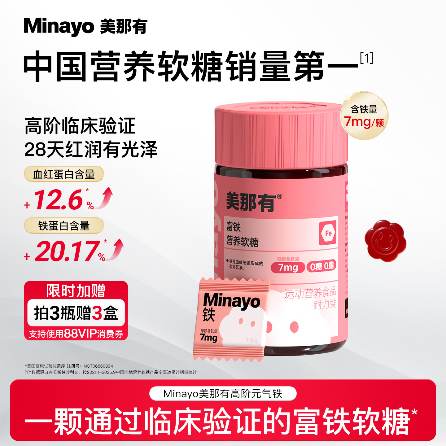 Minayo美那有富铁软糖高阶元气铁青少年女性孕妇孕期补含铁软糖