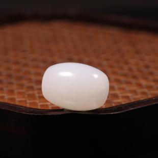 正宗新疆和田玉籽料白玉勒子桶珠老型珠圆珠手串配珠配饰羊脂玉