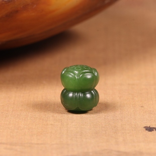 12mm新疆和田玉籽料碧玉莲花珠苏工单珠散珠手串配珠锁骨珠