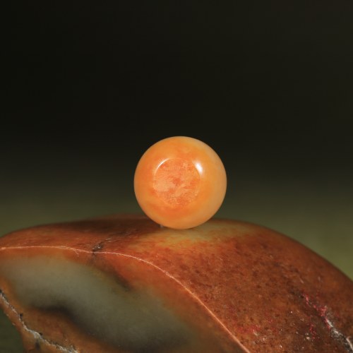 涵玉舍和田玉黄沁籽料圆珠