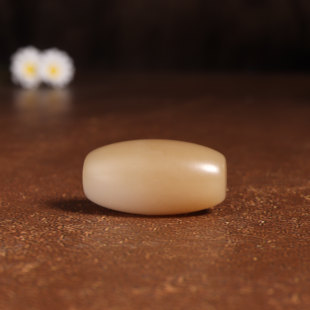 天然新疆和田玉糖白锁骨珠籽玉勒子吊坠玉石天珠挂件