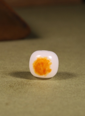 和田玉籽料洒金皮老型珠手串配珠