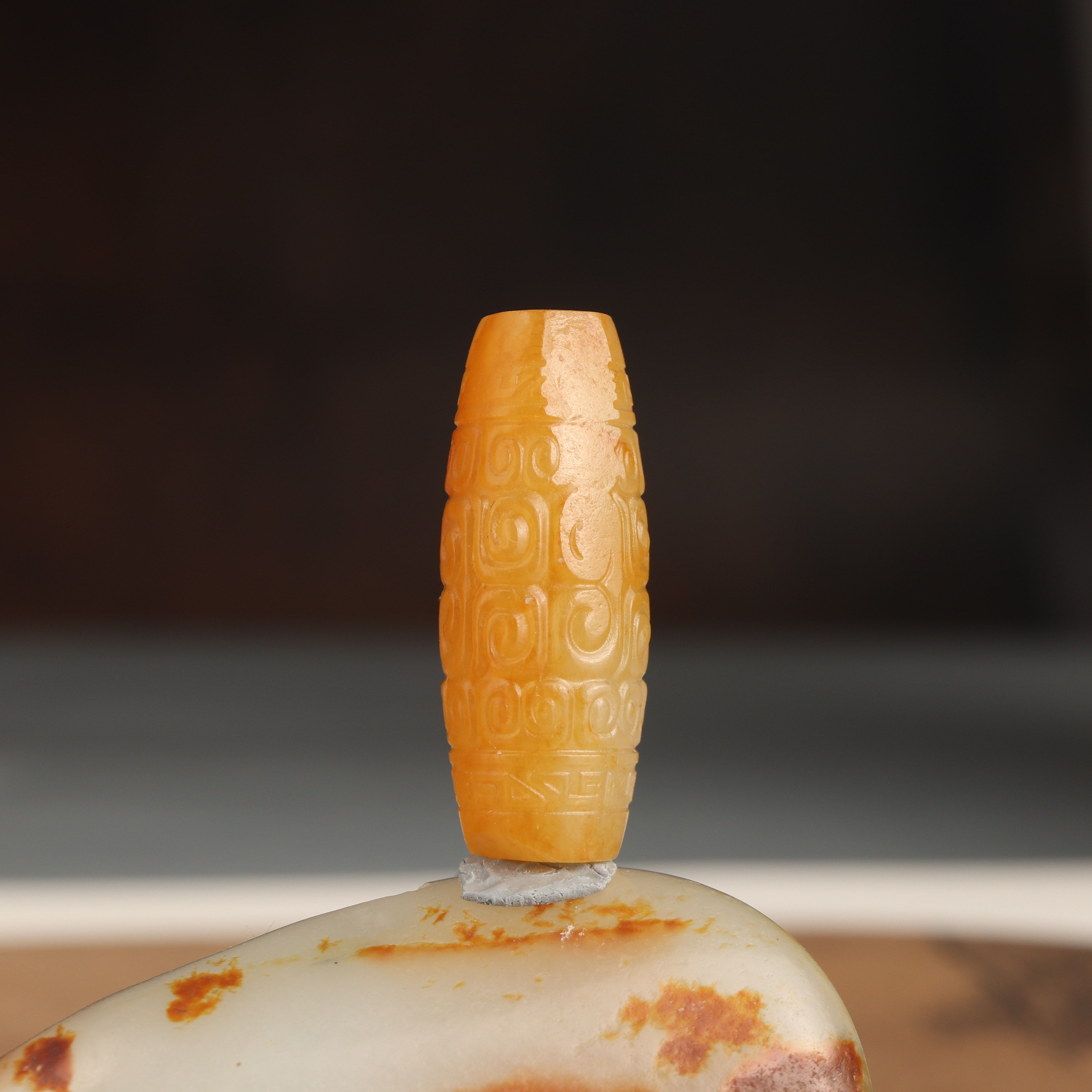 正宗新疆和田玉籽料勒子黄沁天珠挂件黄玉吊坠腰珠老型珠