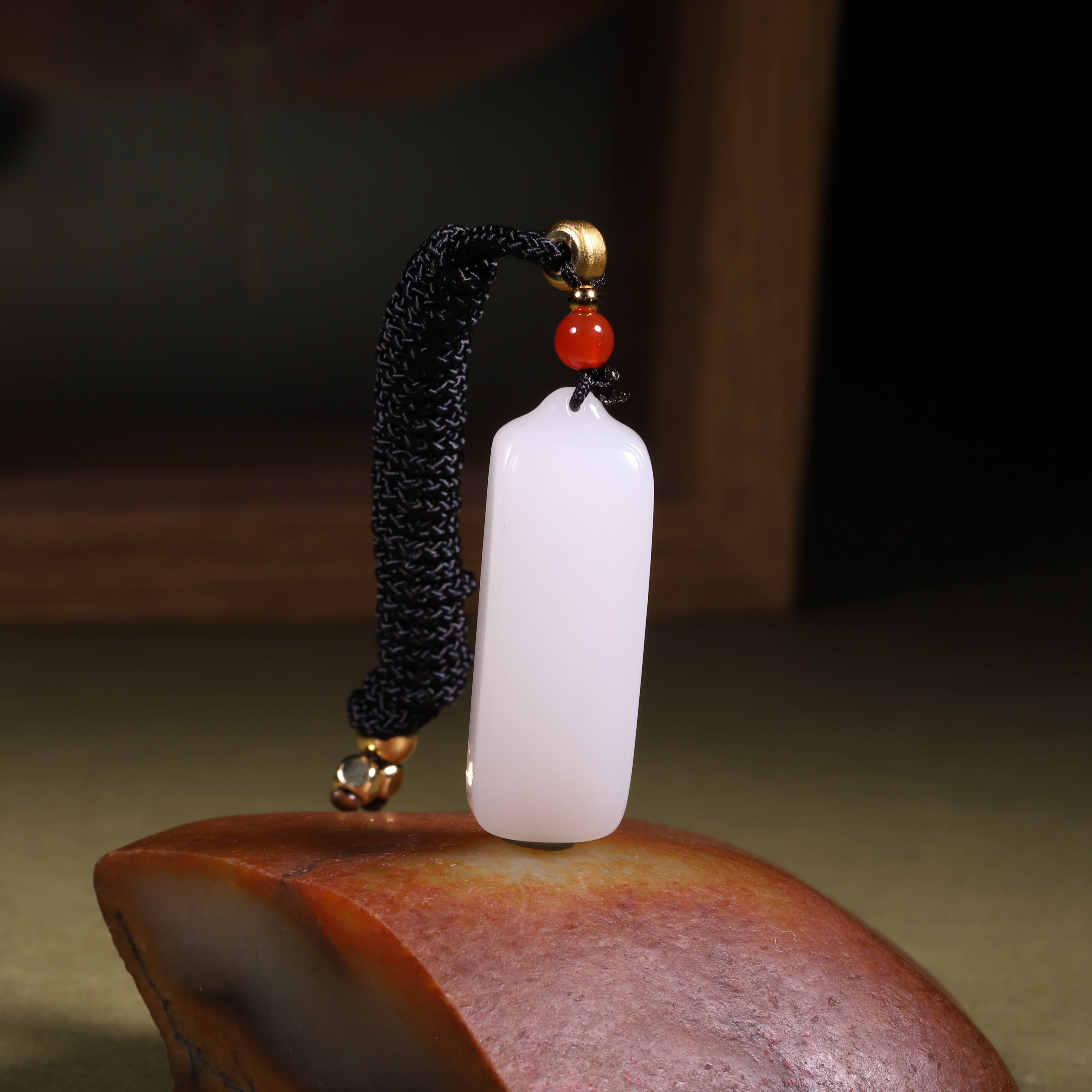 涵玉舍新疆和田玉籽料羊脂玉白玉平安无事牌挂件精致百搭