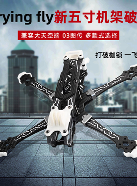 Trying fly穿影破空5寸花飞机架航模穿越机航拍FPV五寸无人机 DJI