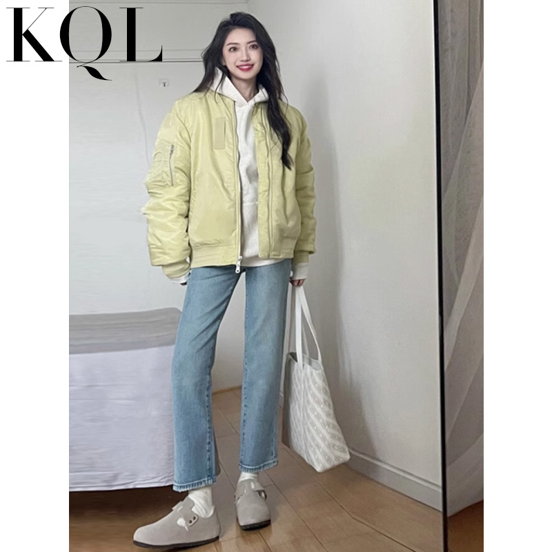 直筒牛仔裤女高腰小个子烟管裤