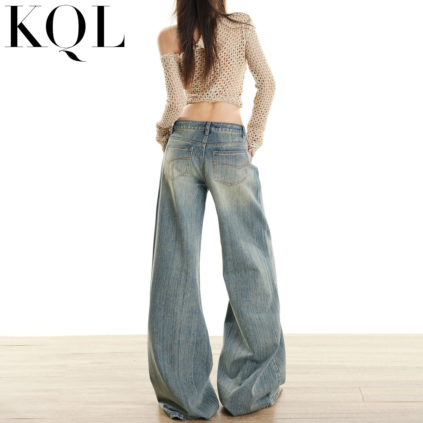 美式复古微喇牛仔裤女春季2026加绒宽松显瘦直筒阔腿喇叭拖地裤子,女装/女士精品,牛仔裤,淘宝优惠券,粉丝福利购,淘宝优惠卷