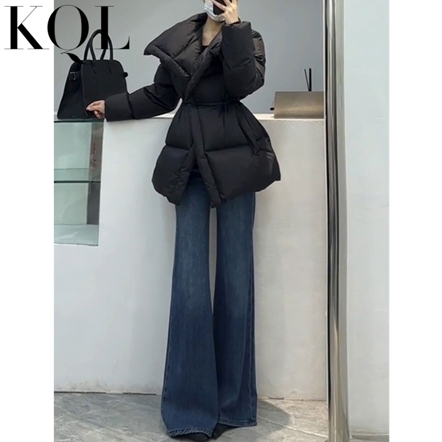 不贴腿微喇牛仔裤女小个子喇叭裤