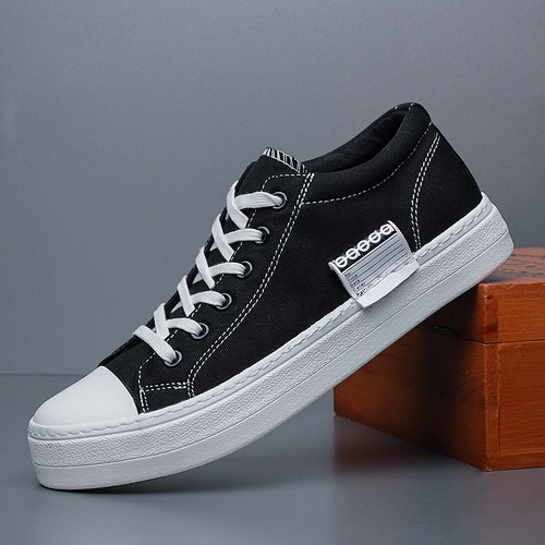 帆布鞋春夏透气男鞋韩版系带板鞋
