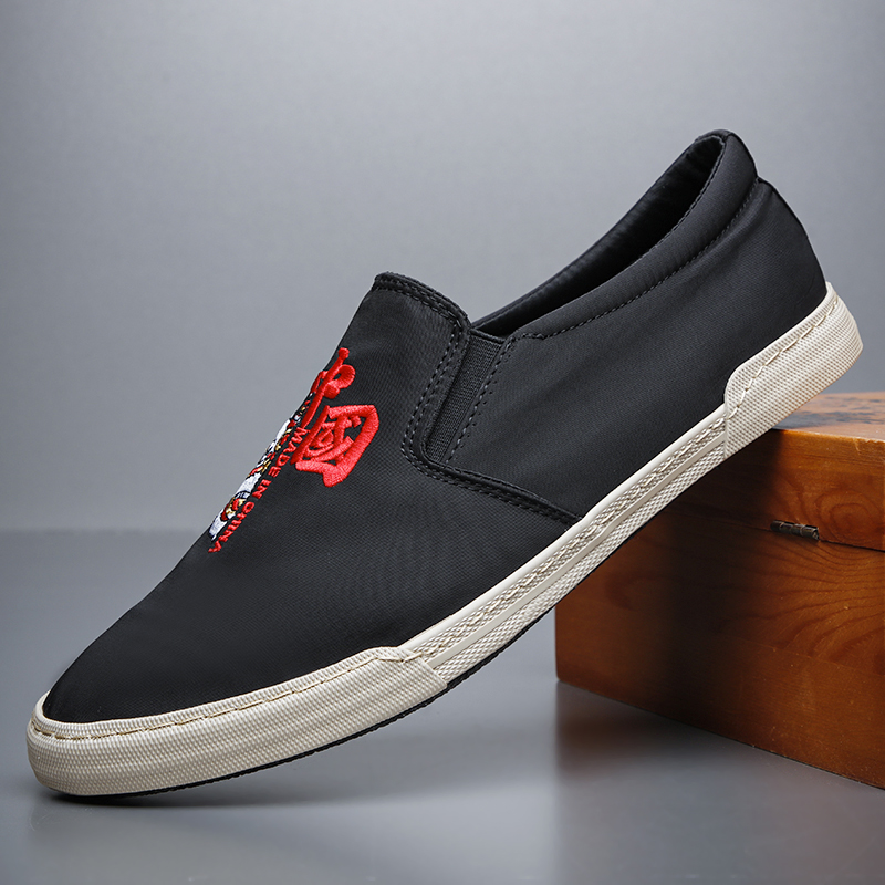 春夏透气男鞋老北京休闲帆布鞋