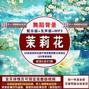 YR36-4K高清茉莉花唯美舞蹈古典舞台节目演出LED大屏幕背景视频