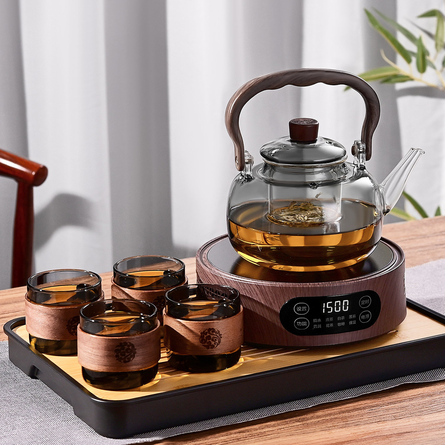 煮茶壶2026新款烧茶壶电热煮茶一体茶具茶台一整套烧水壶泡茶专用