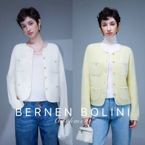 Bernen Bolini 经典复古百搭优雅纯羊绒小香风外套