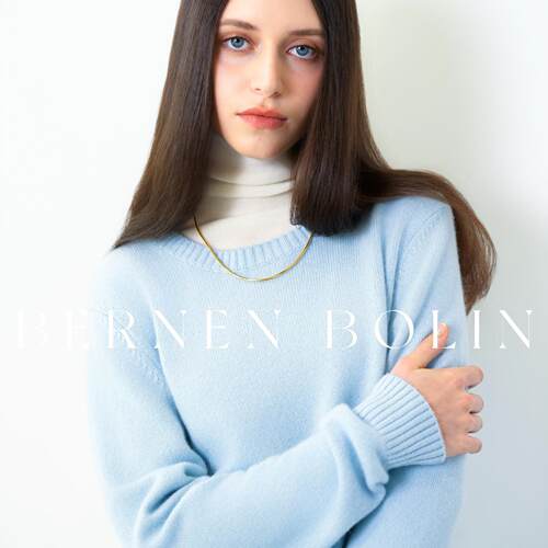 Bernen Bolini 100%纯山羊绒 L*P经典圆领长袖针织毛衣