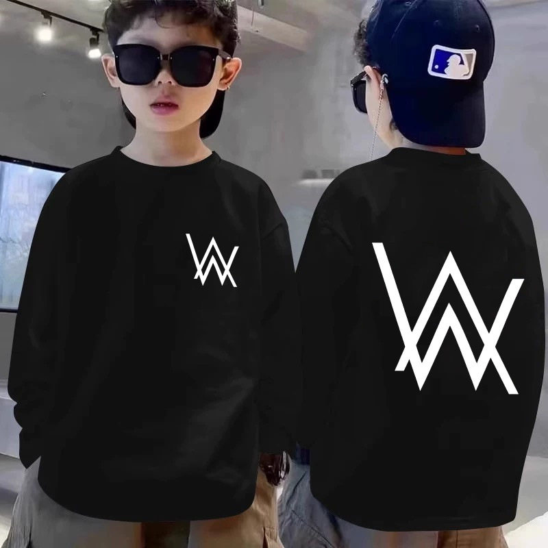 嘉豪同款艾伦沃克纯棉卫衣儿童衣服春季长袖t恤中大男童薄款显瘦