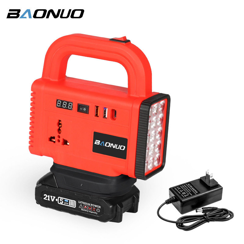 锂电池逆变器 充电宝21v跨境转220v多功能家用智能变压便携逆