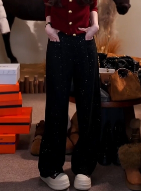 澳门小源同款【浪漫星空】冬季新款烫钻细闪女休闲长裤MKAD69636