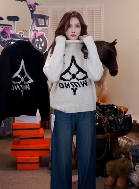 【浅雪山茶】冬季减龄字母女毛衣针织衫女MKAD1A197【澳门小源】