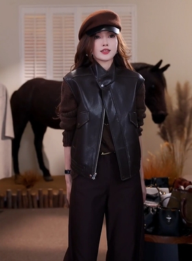 澳门小源同款【咖暮皮秋】秋季新款立领纯色短款马夹女MKAQ89301