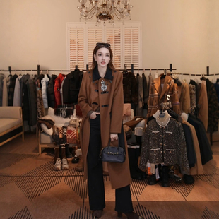 冬季新款高级感轻奢中长款双排扣女款外套MKKQ87113【澳门小源】