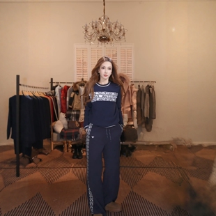 冬季新款时尚复古洋气字母女针织毛衣MKKQ36452-4 澳门小源同款