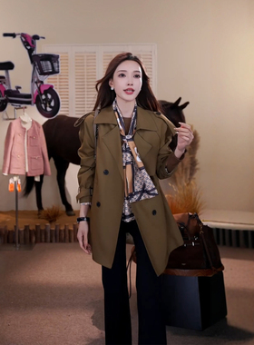 秋季新款设计感轻奢带丝巾百搭女款外套MKKQ67542 澳门小源同款