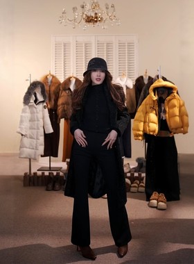 【超模裤2.0】冬季新款加绒修身喇叭裤子女MKAD81912【澳门小源】