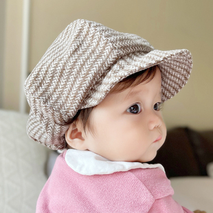 韩国进口婴儿帽子春秋纯棉儿童贝雷帽可爱小月龄宝宝胎帽冬天保暖