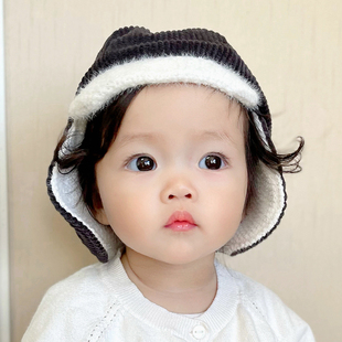 韩国进口婴儿帽子秋冬款 保暖加绒护耳帽小月龄宝宝胎帽可爱防风萌