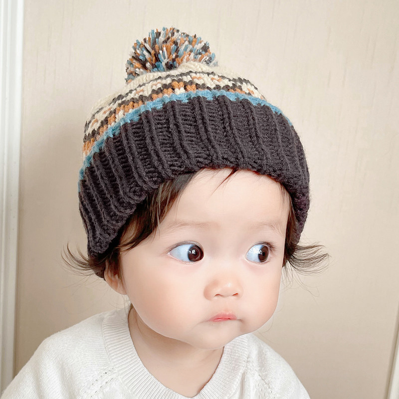 韩国进口婴儿帽子秋冬厚款套头帽男女宝宝复古手工针织毛线胎帽萌,童装/婴儿装/亲子装,帽子,淘宝优惠券,粉丝福利购,淘宝优惠卷