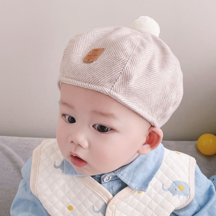 韩国婴儿帽子秋冬薄厚适中男女宝宝贝雷帽婴幼儿可爱百搭胎帽儿童