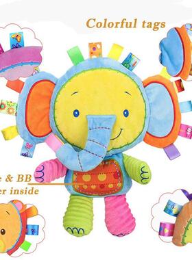 Baby Tags Stuffed Animal Soft Toy Lovey Elephant Plush Bell