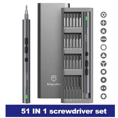 Electric Screwdriver Set, 51 in 1, Battery, Mini Screwdriver