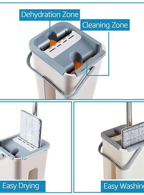 Squeeze Floor Mop Bucket Mop Spin Bucket Magic Flat Mop Dry