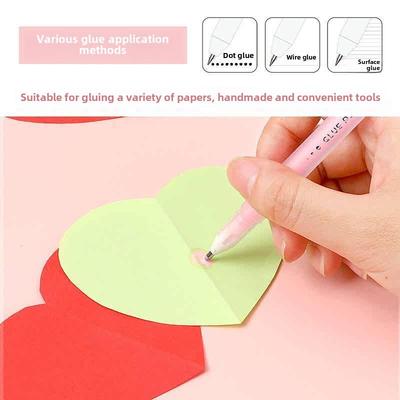Jelly Color Fast Dry Cute Glue Stick Pen Shape Solid Color G