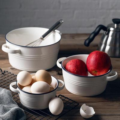 Nordic style home decor ceramic tableware salad bowl set