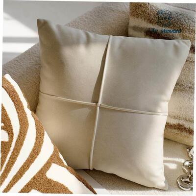 奶油色复古打结抱枕套棕色办公室腰靠垫cushion cover pillowcase