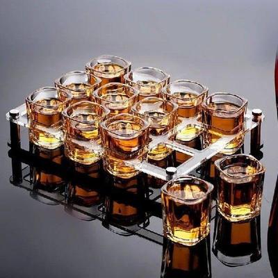 6pcs Household one cup foreign wine glass small square wine