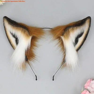 Furry Cats Ears Headband Foxes Ears Realistic Plush Animal