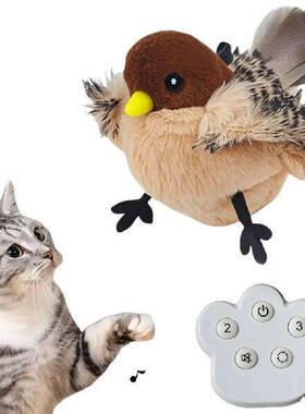 Chirping Flapping Bird Cat Toy Rechargeable Interactive Cat
