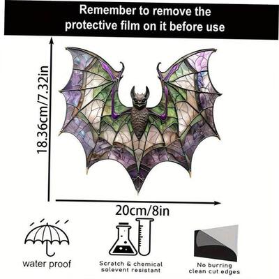 Contemporary Acrylic Bat Suncatcher Halloween Decor Home